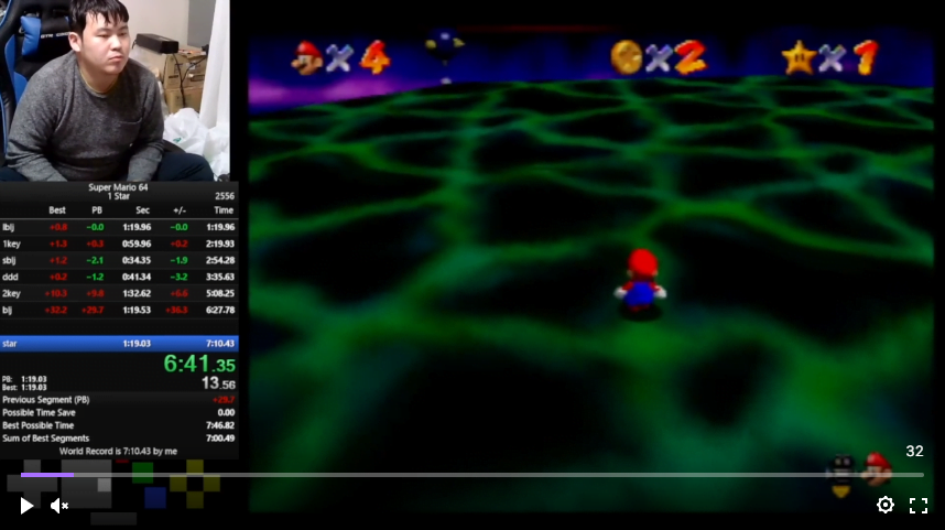 Kanno gets the SM64 1 Star World Record in 7:07.32